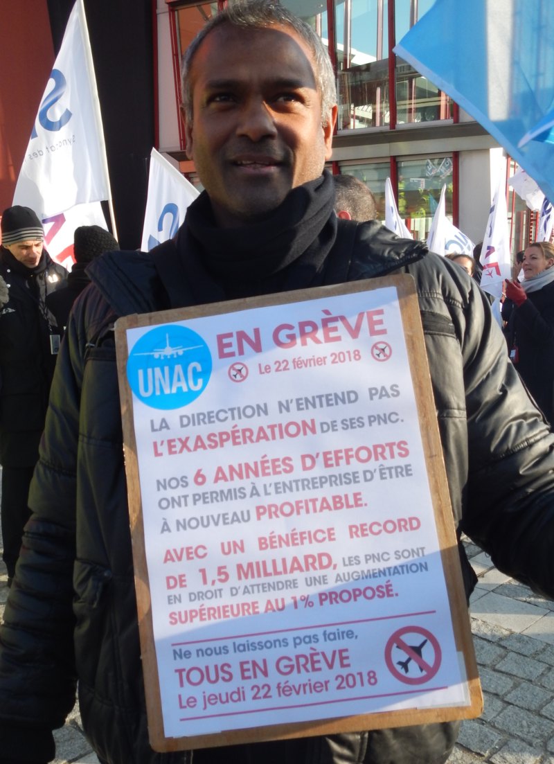 greve air france UNPC UNAC  22 fevrier 2018