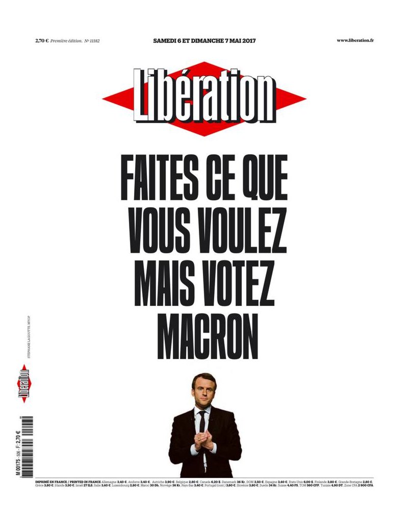 liberation 6 mai 2017 votez macron