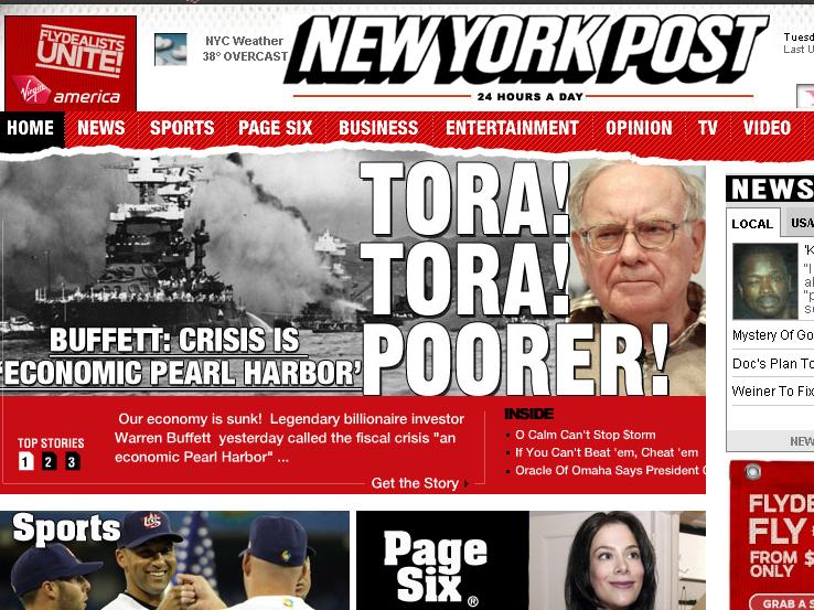 new york post tora tora