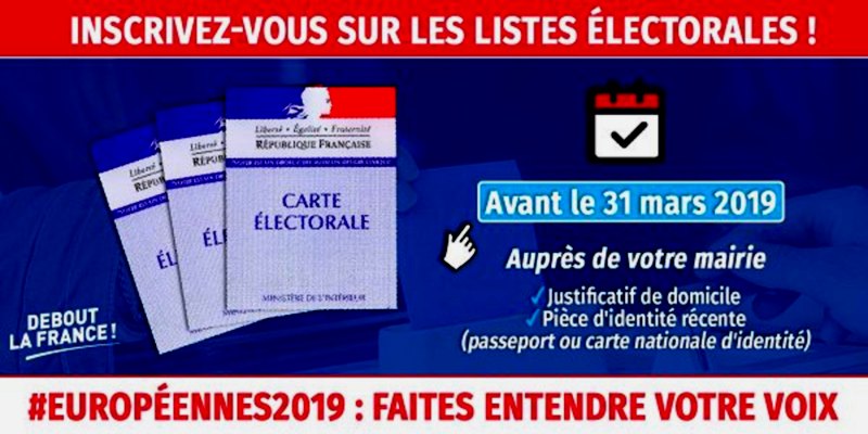 s'inscrire pour voter elections europ�ennes 2019